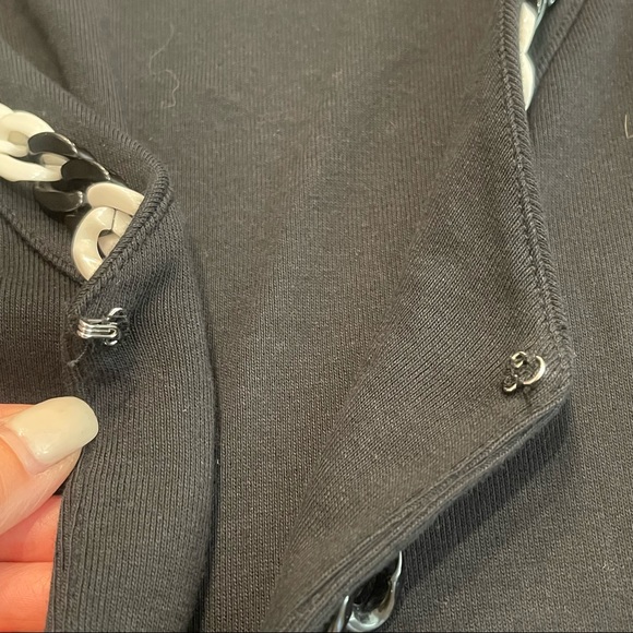 NWOT RAFAELLA Classy Black Long Sleeve Open Cotton Sweater Size M - Picture 3 of 11